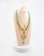 Layered Green Gemstone Boho Necklace for Women – Handmade Multi-Strand Natural Crystal Pendant Jewelry with Gold Chain – Trendy Fashion Statement Necklace, Unique Gift for Her