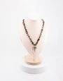 Smoky Quartz Chip Necklace with Raw Clear Quartz Crystal Pendant – Handmade Boho Healing Jewelry for Women – Energy Stone Necklace with Rhinestone Cap