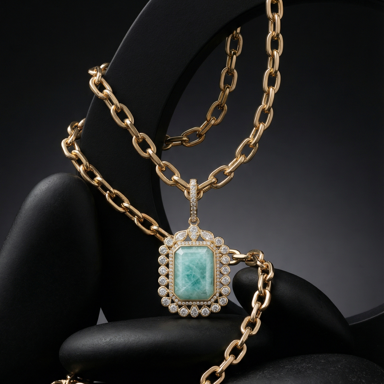 Amazonite Necklace - Gold Plated