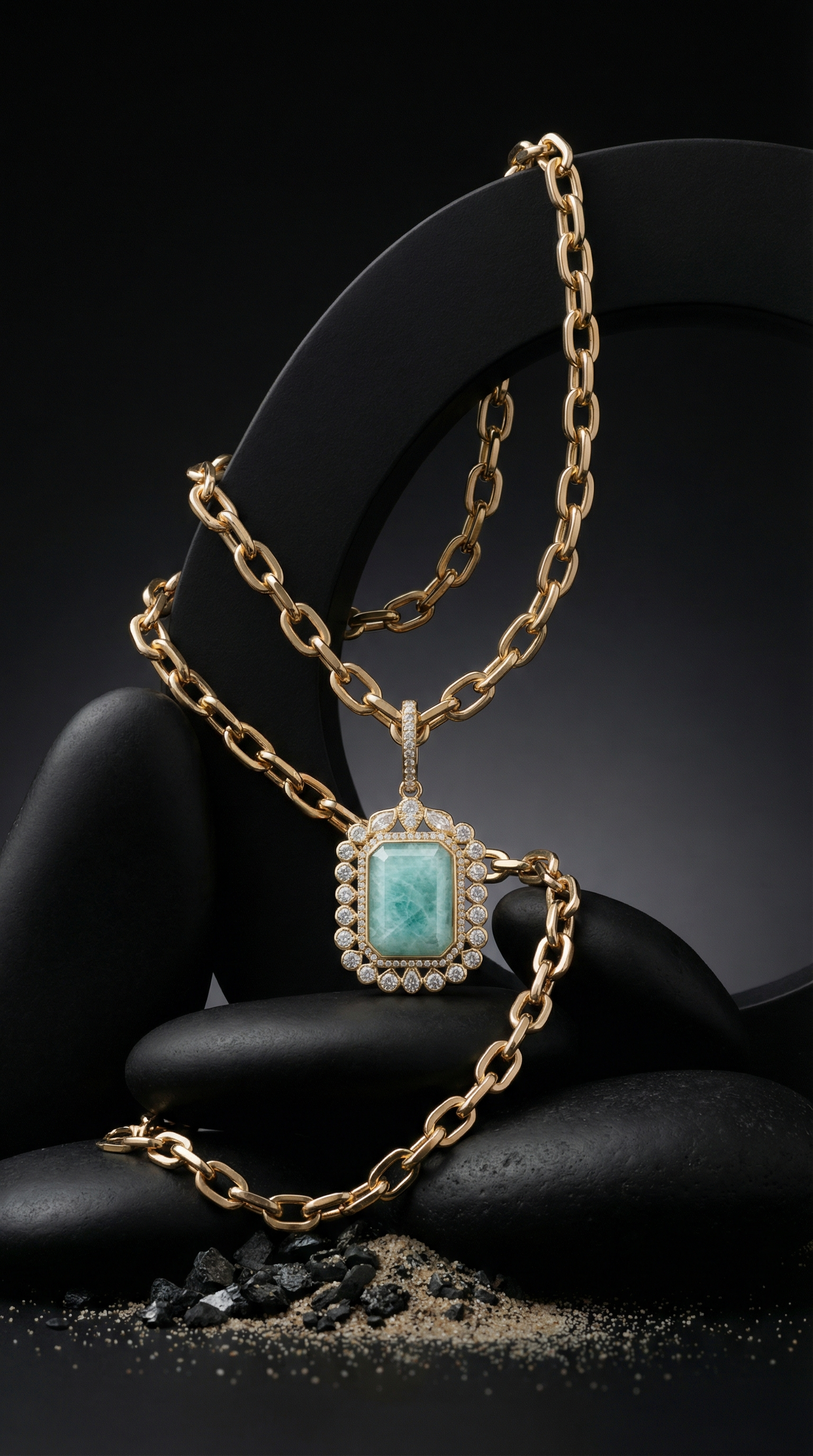 Amazonite Necklace - Gold Plated