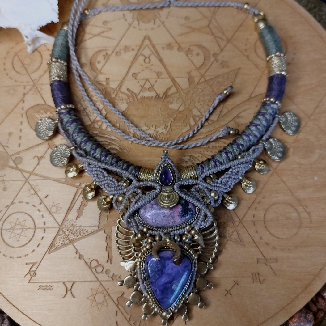 Mystic Heart of Transformation Macrame Necklace