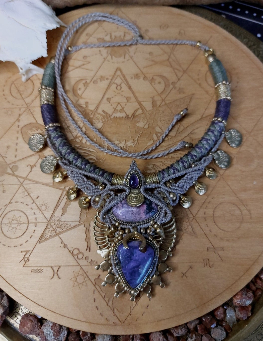 Mystic Heart of Transformation Macrame Necklace