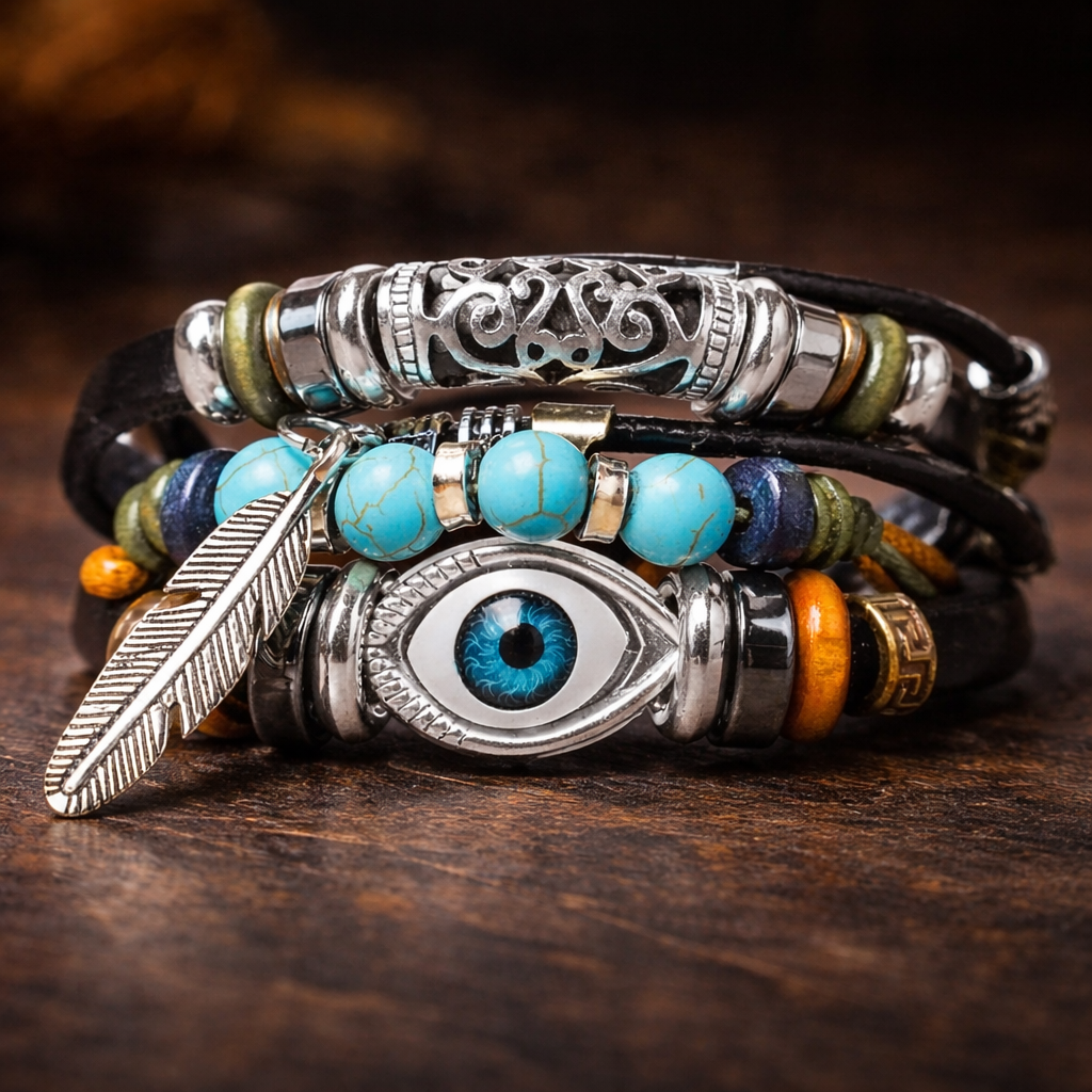 Tibetan Turquoise Evil Eye Purification Bracelet