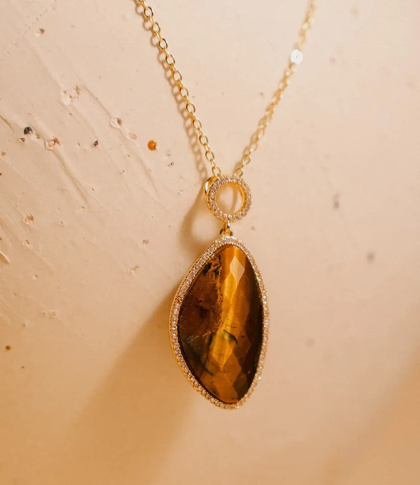 Gold-Plated Tiger eye Necklace