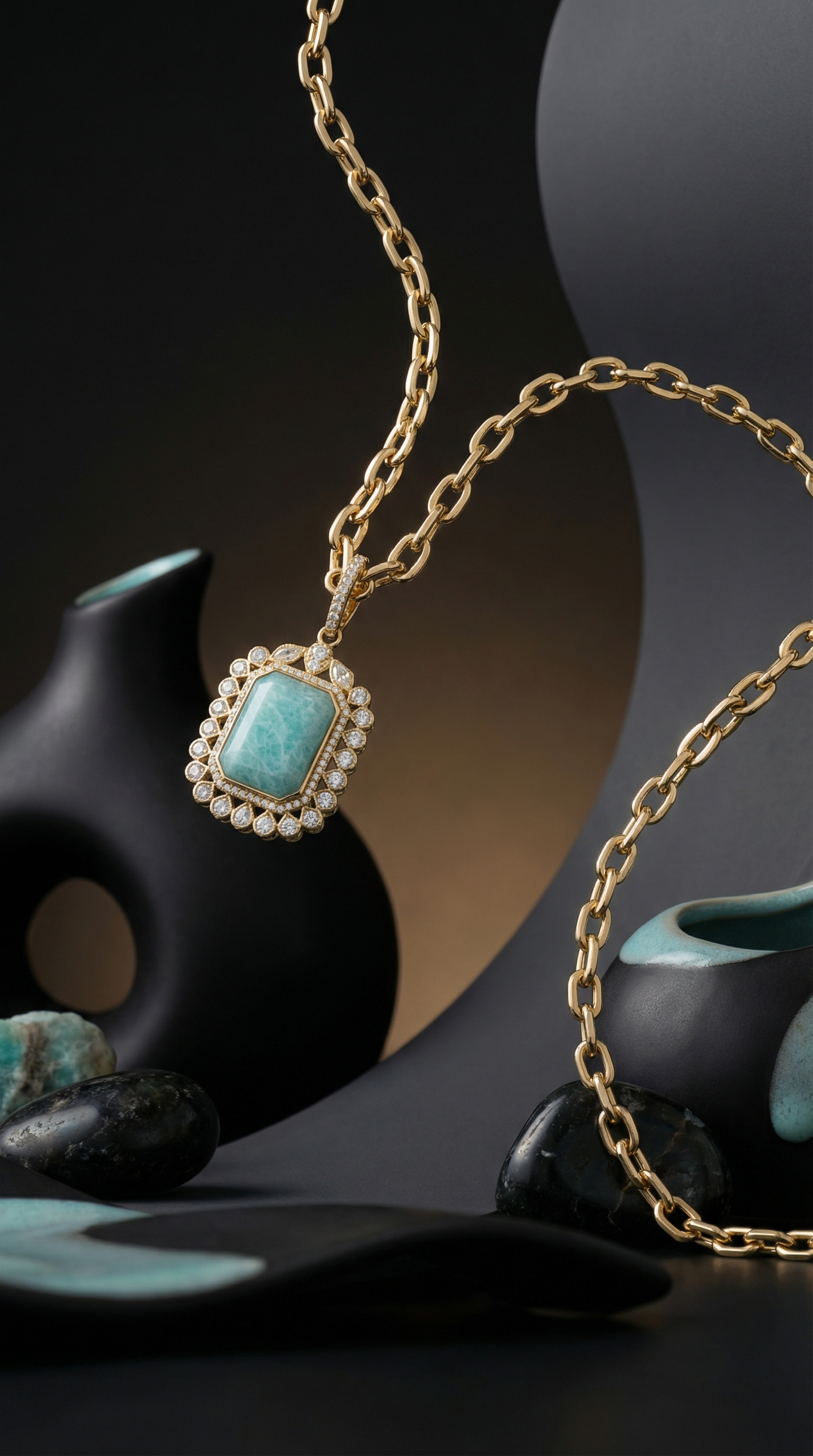 Amazonite Necklace - Gold Plated