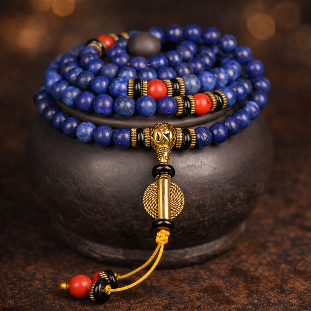 Tibetan Mala Lapis Lazuli