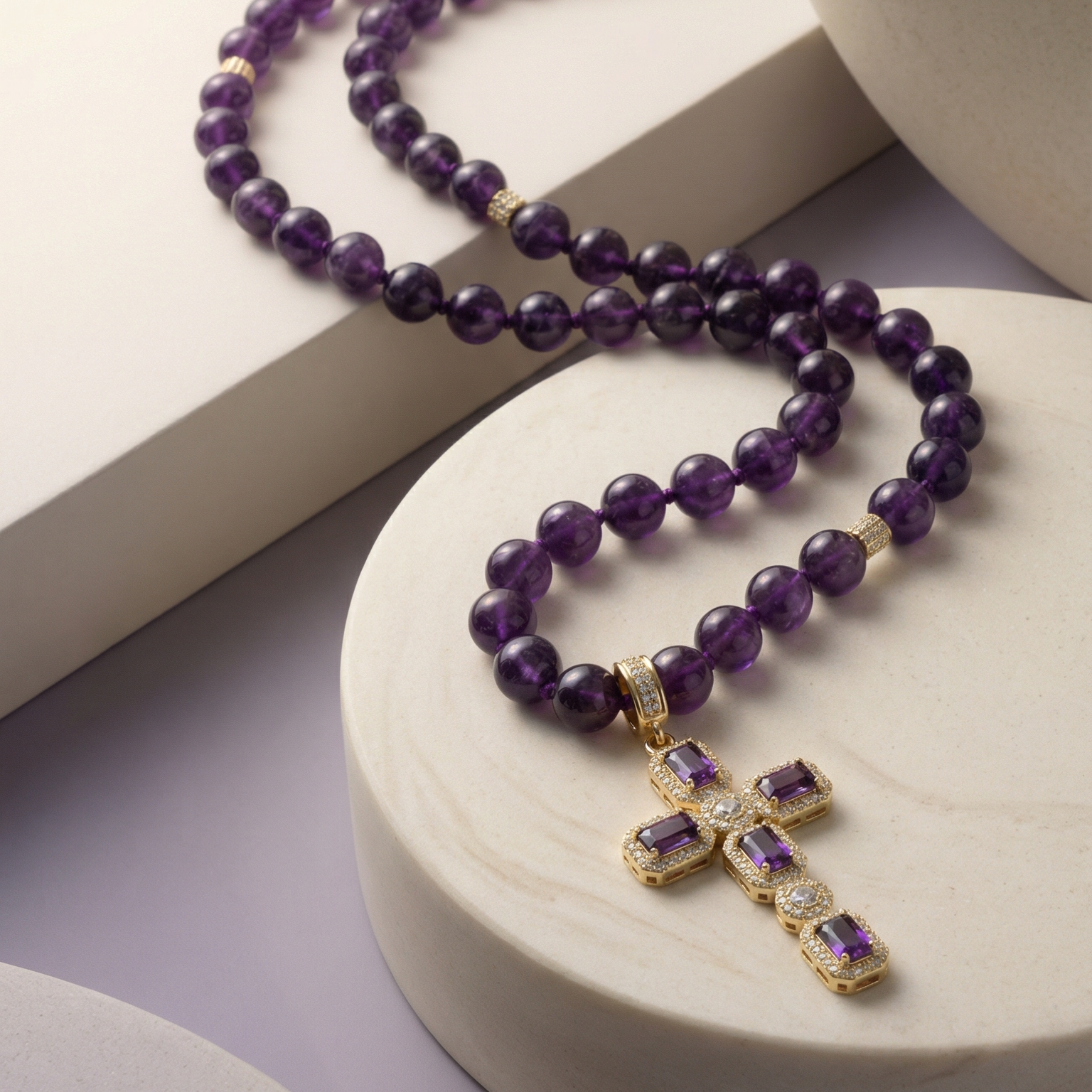 Amethyst Cross Necklace
