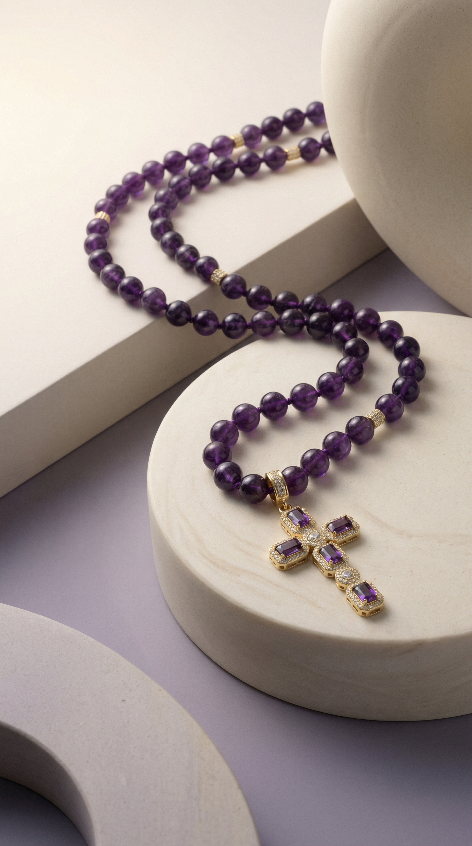 Amethyst Cross Necklace