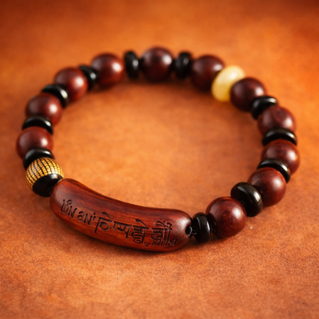 Small Leaf Red Sandalwood Bracelet