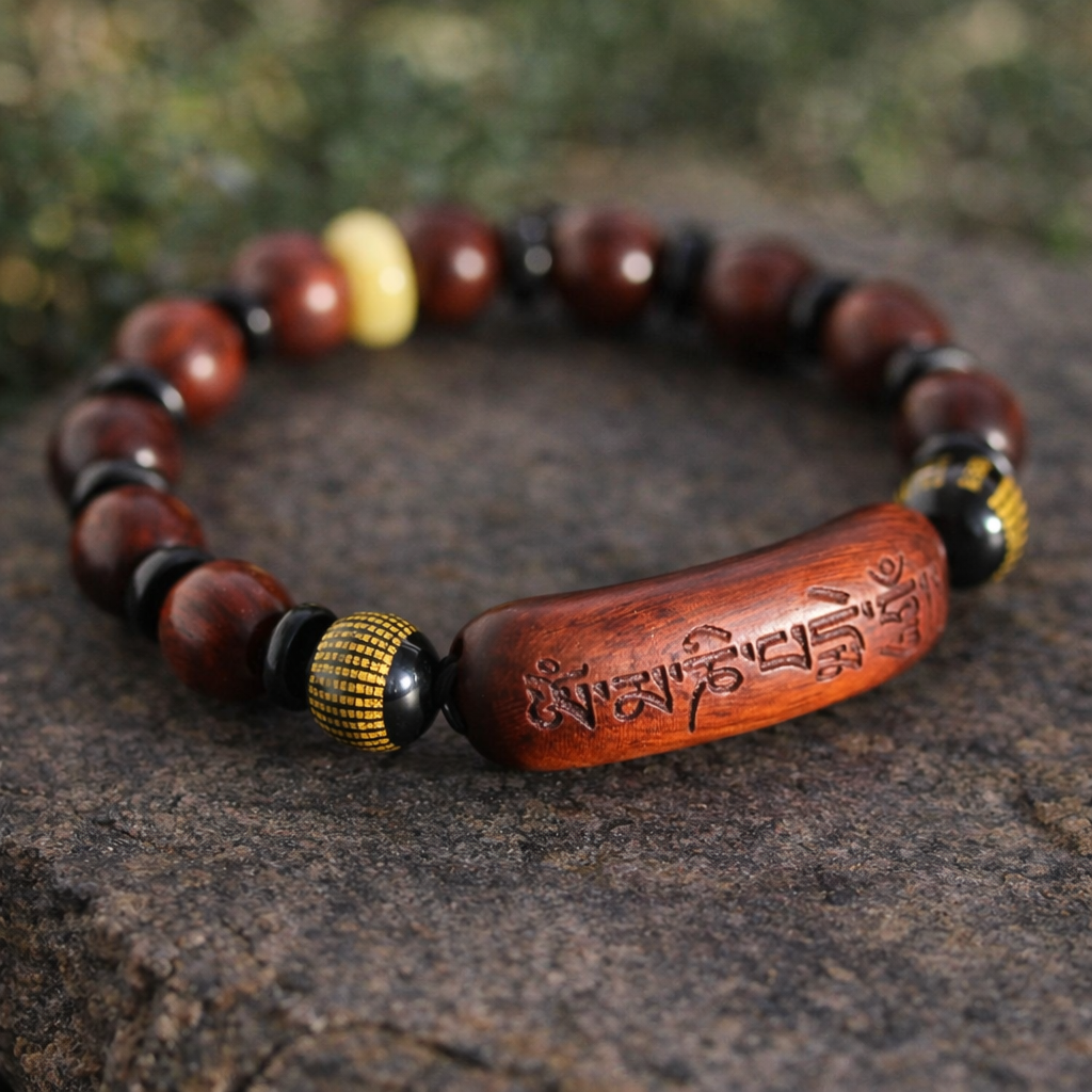 Small Leaf Red Sandalwood Bracelet