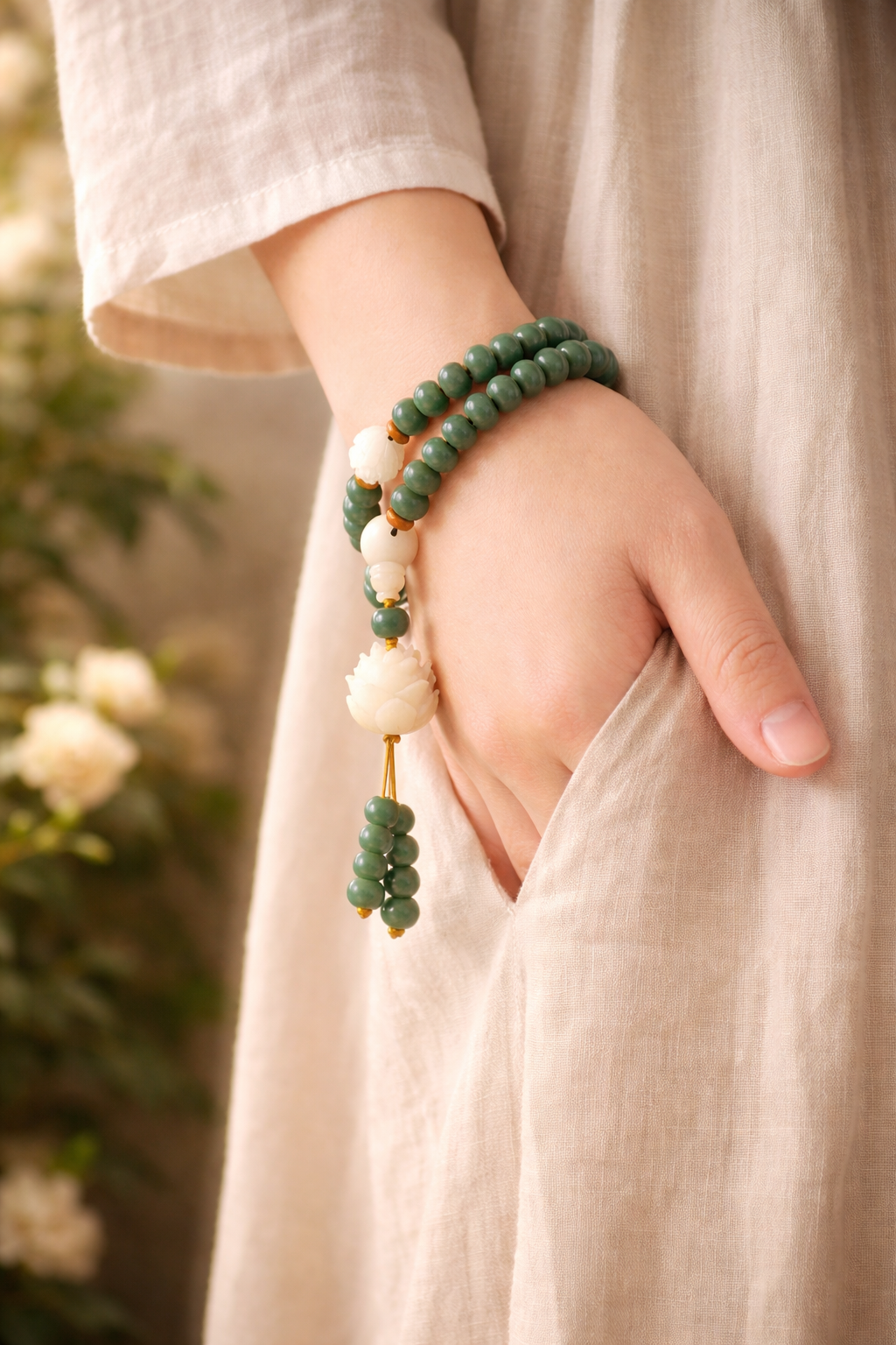 Lotus Cyan Bodhi Bracelet