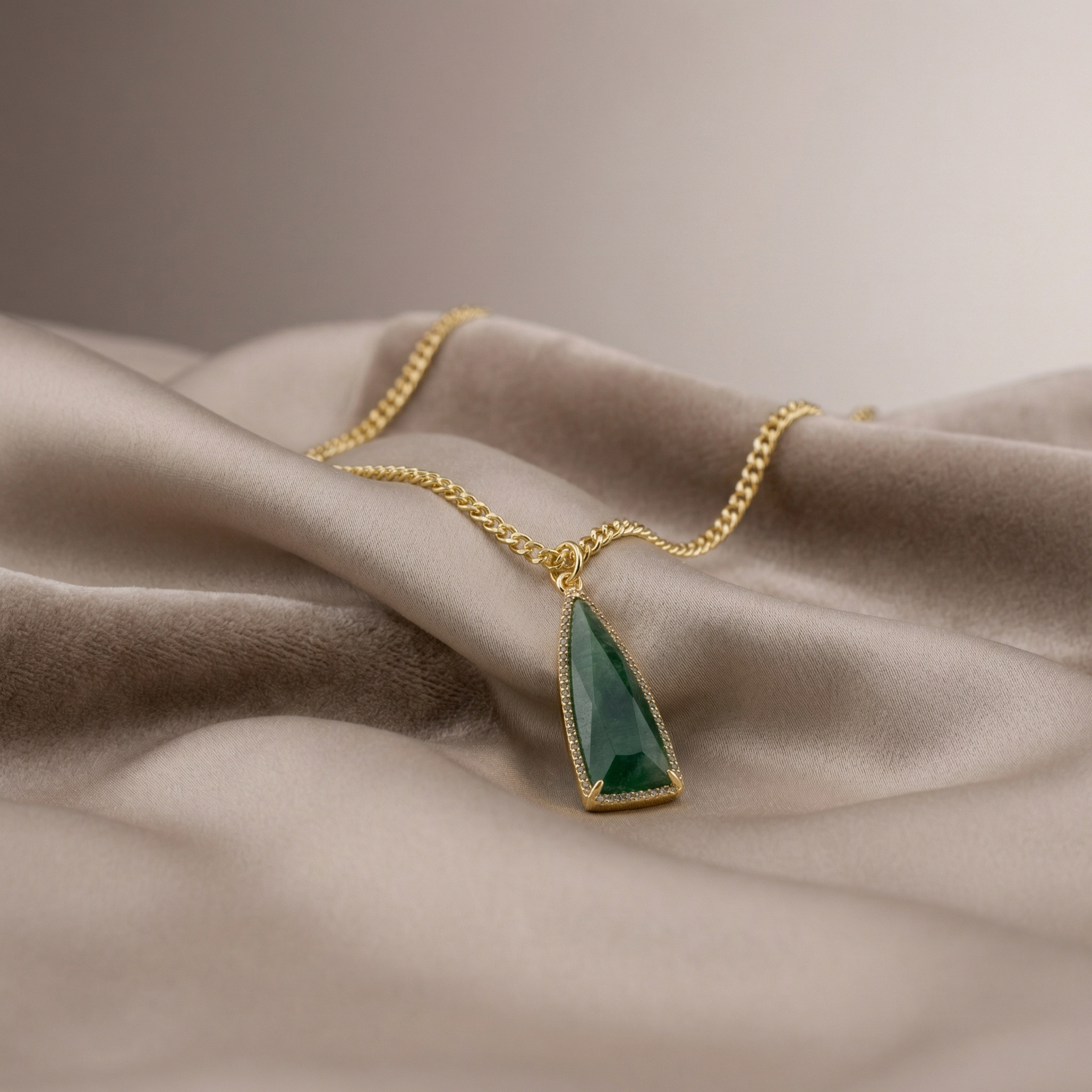 Aventurine Necklace Gold Plated