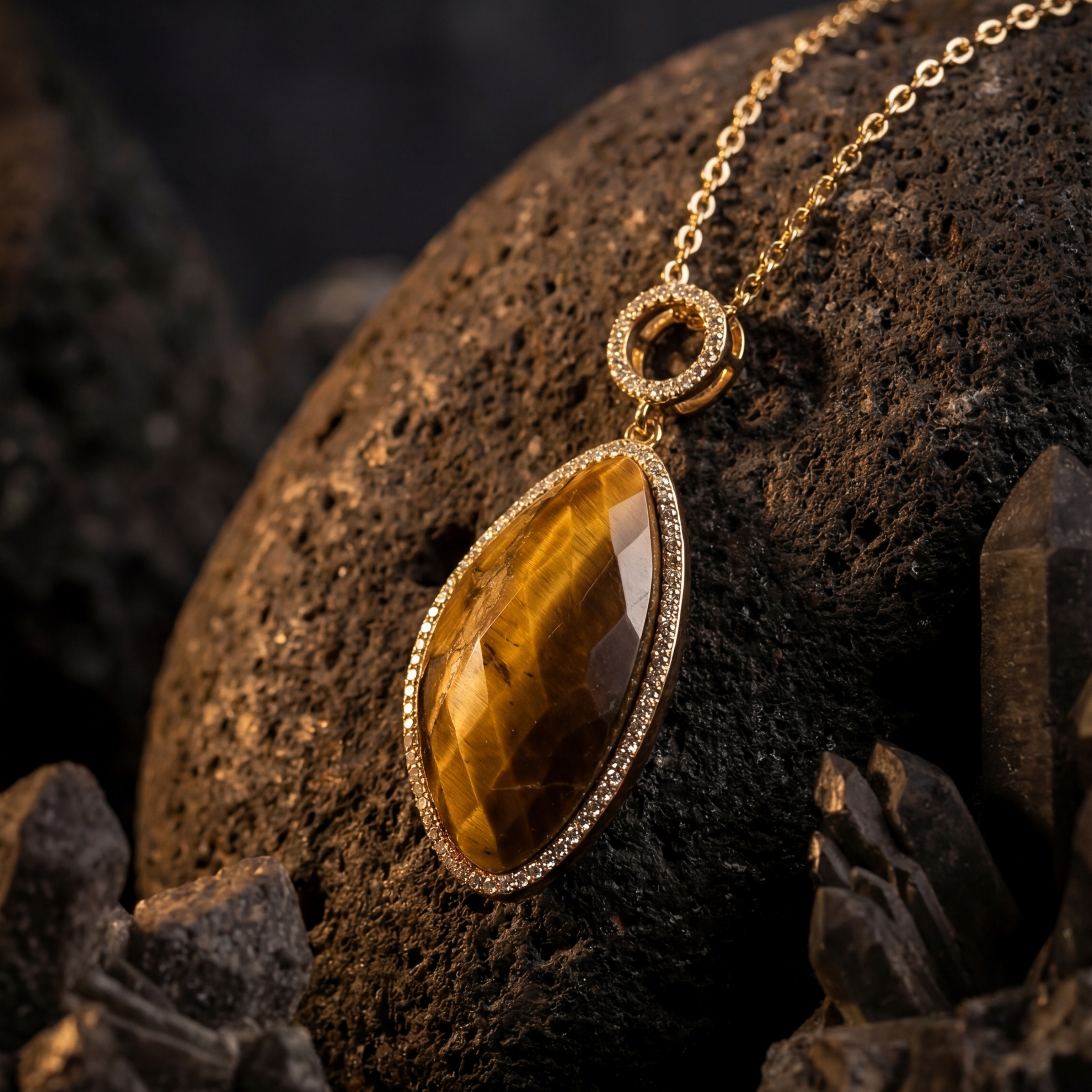 Gold-Plated Tiger eye Necklace