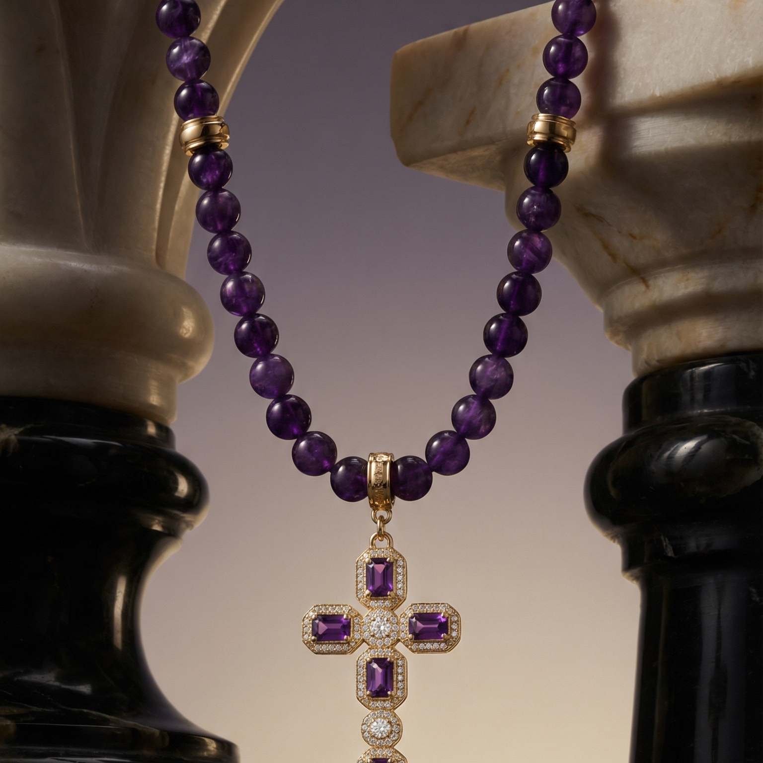 Amethyst Cross Necklace