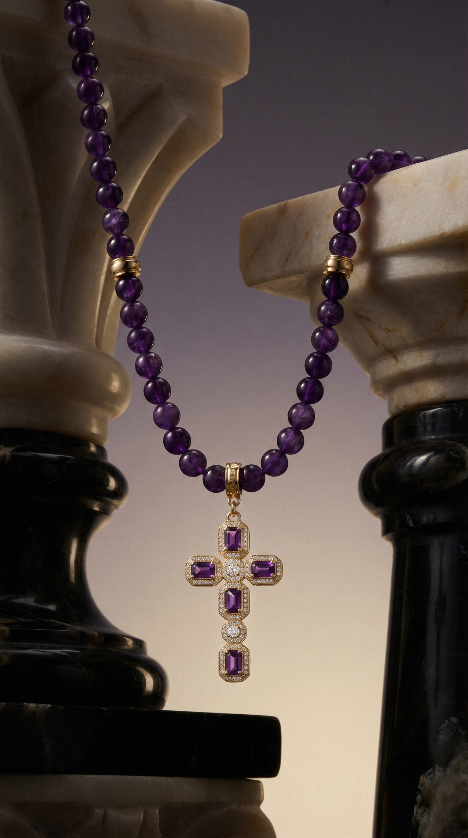 Amethyst Cross Necklace
