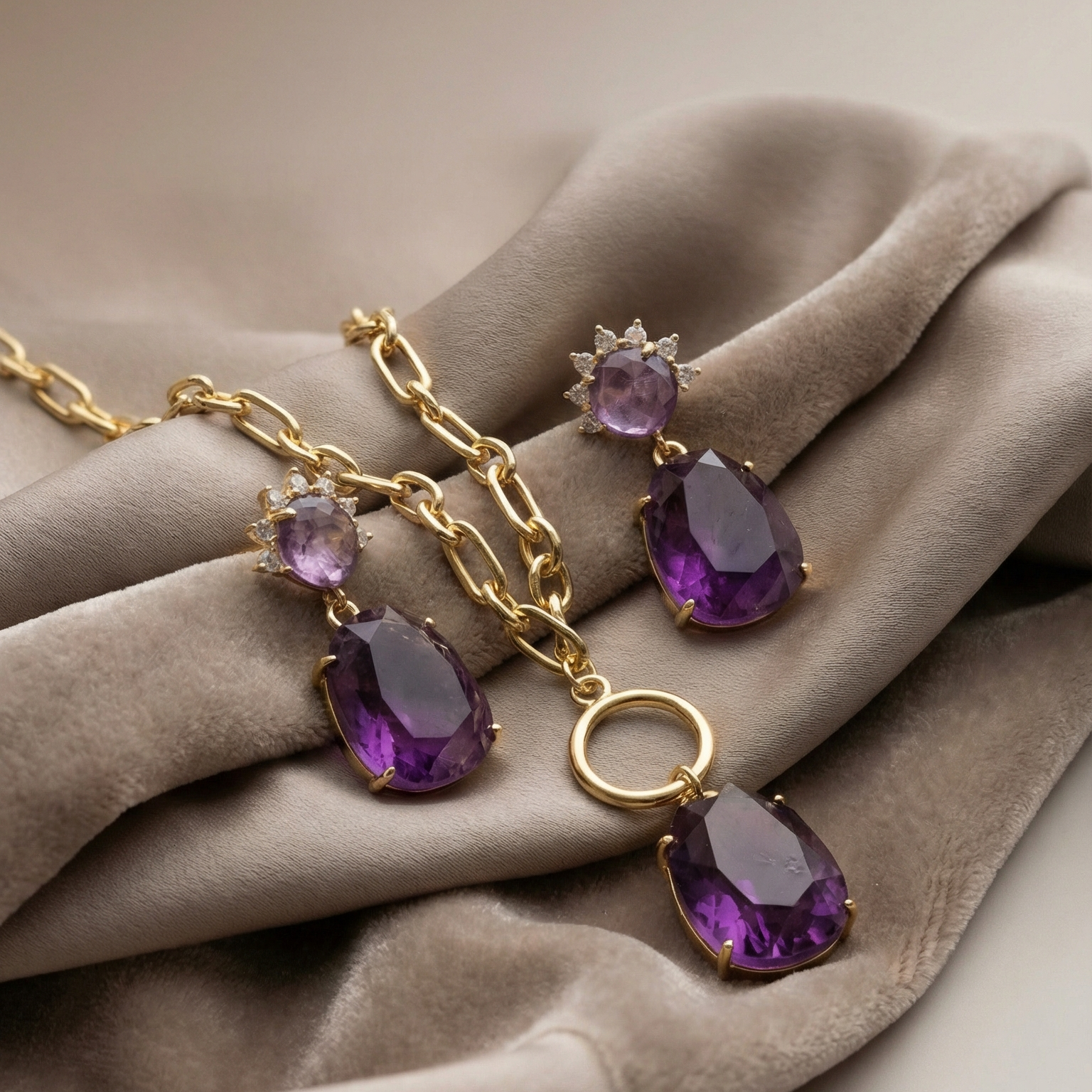 Amethysts Necklace Set