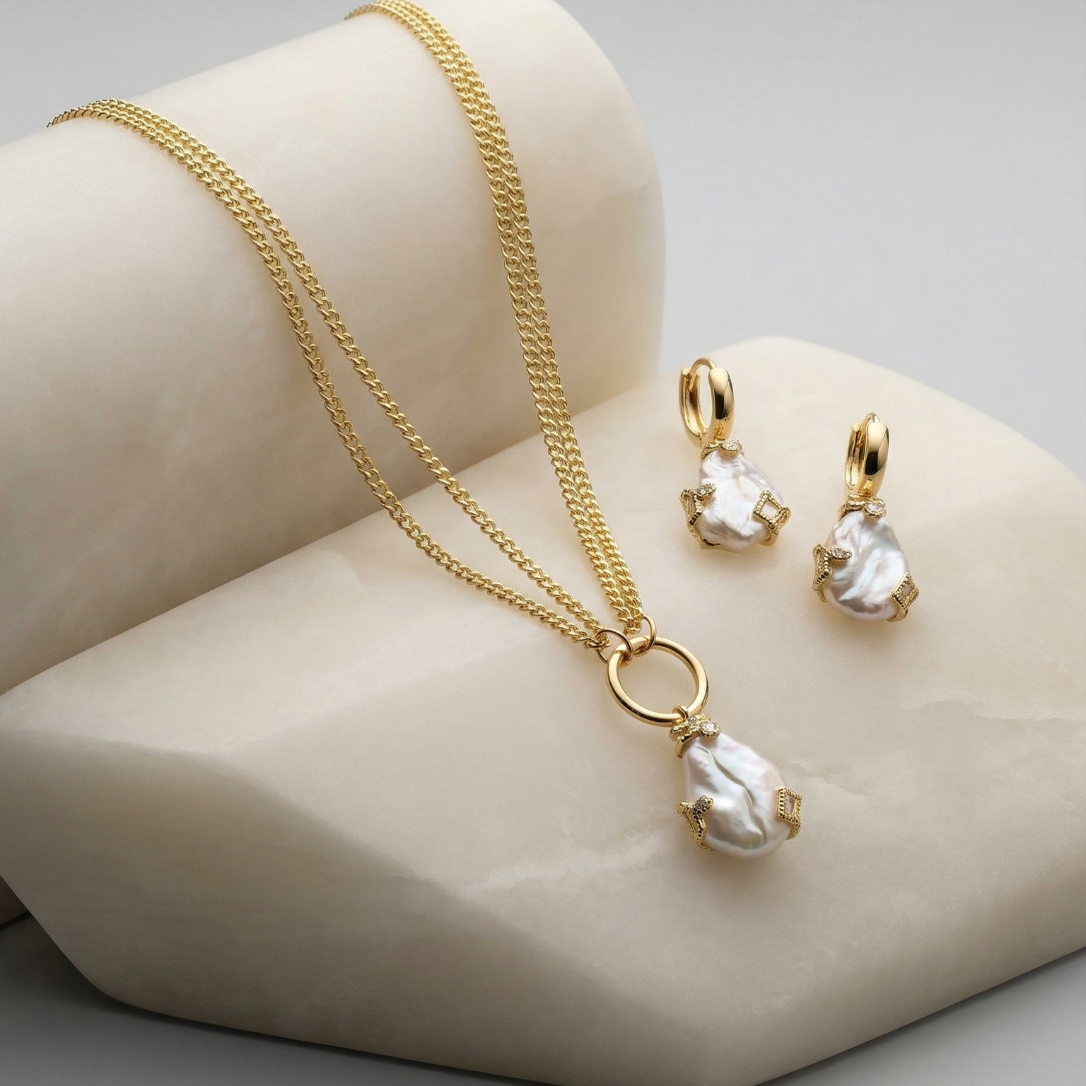Baroque Pearls Necklace set