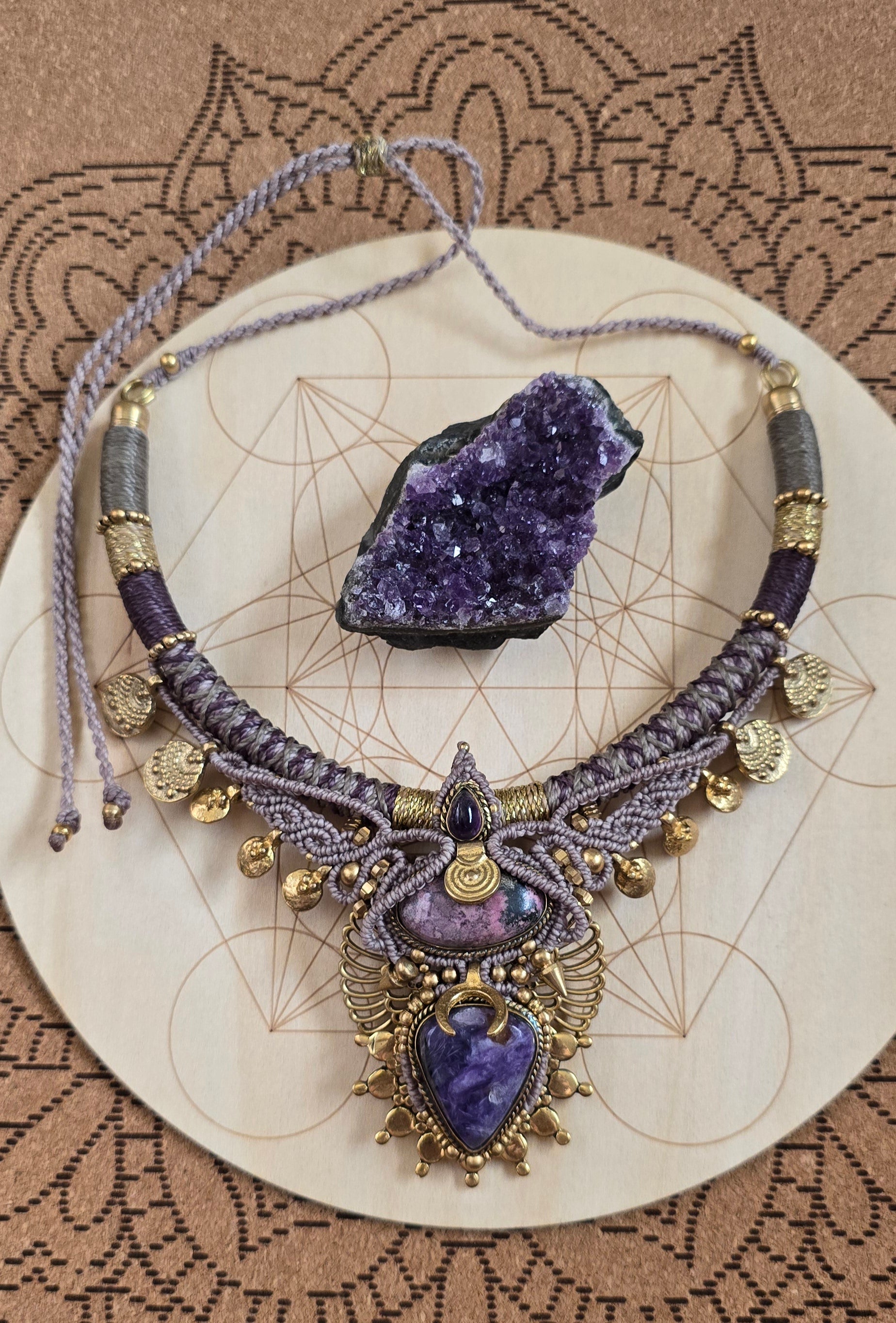Mystic Heart of Transformation Macrame Necklace