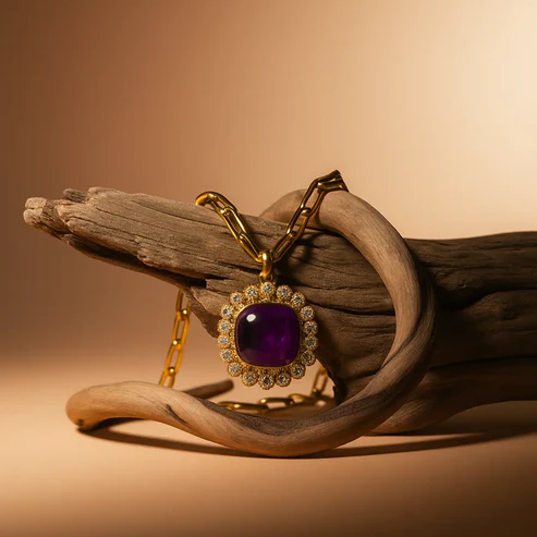 Gold - Plated Amethyst Necklace