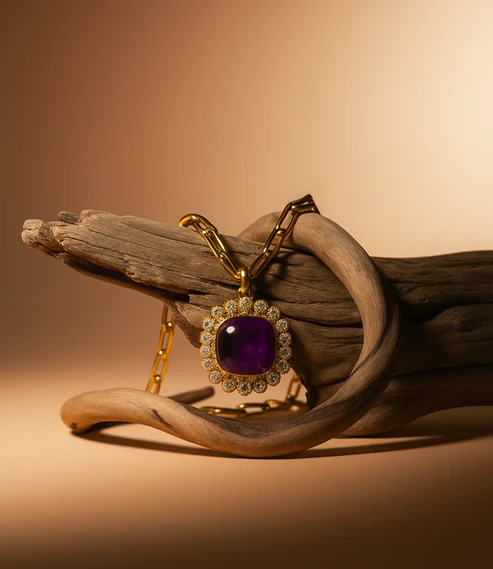 Gold - Plated Amethyst Necklace