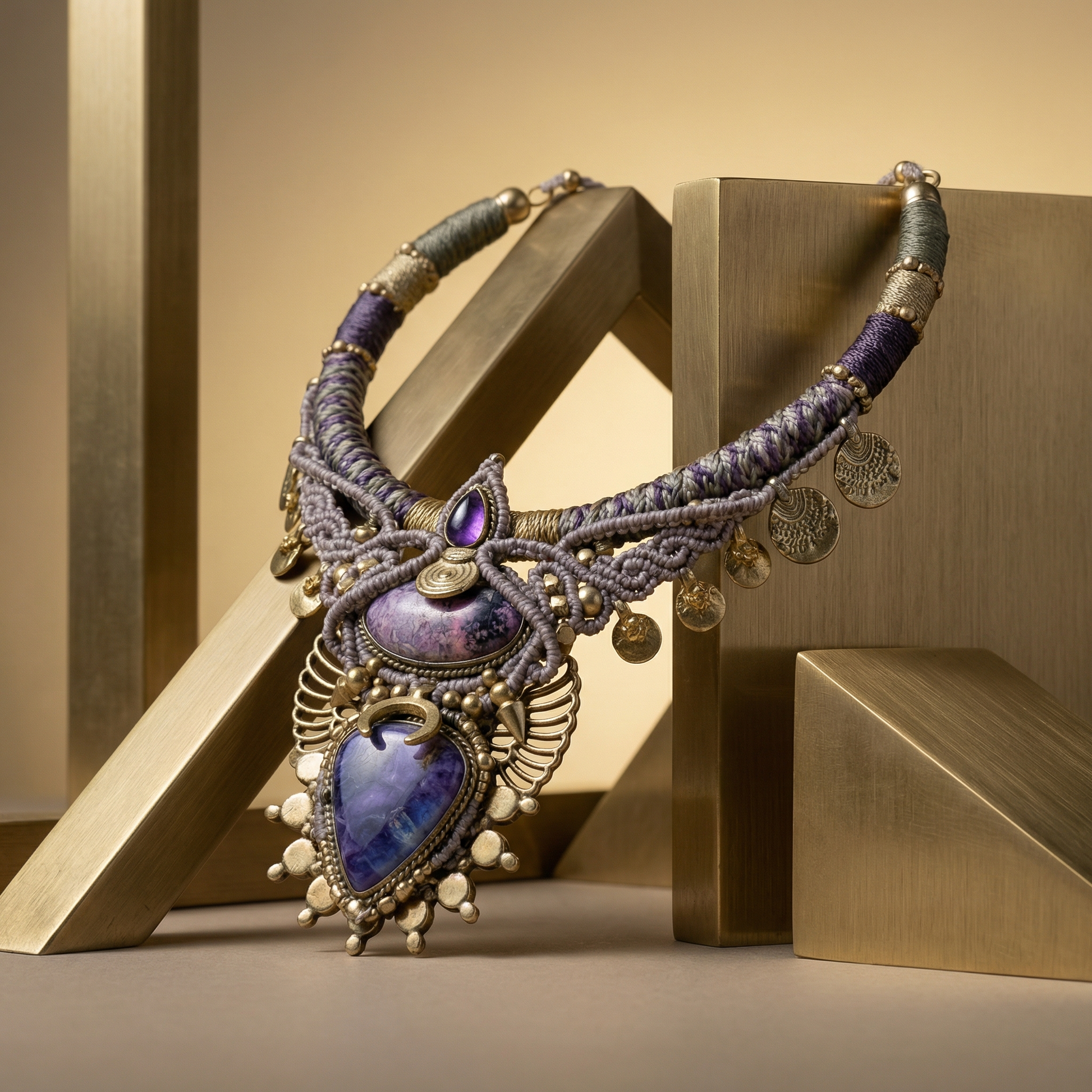 Mystic Heart of Transformation Macrame Necklace