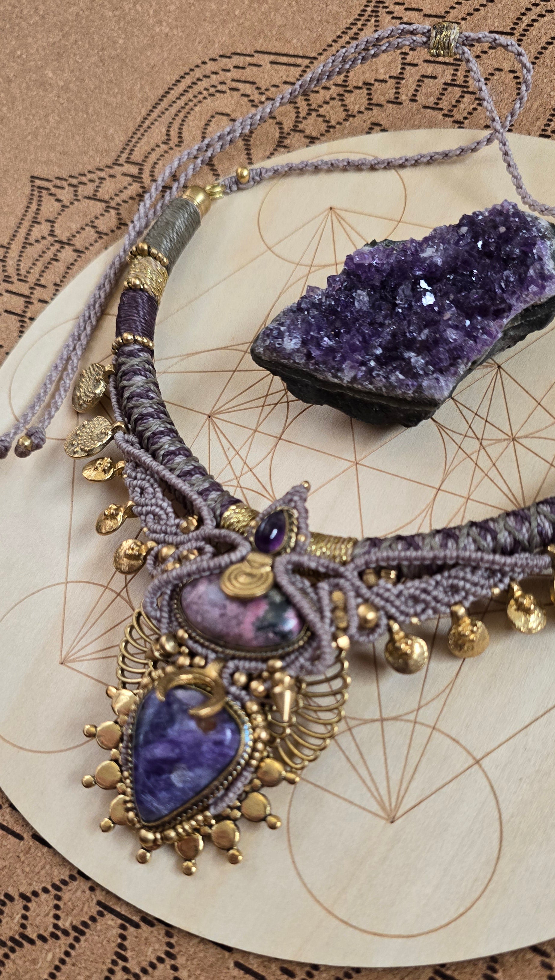 Mystic Heart of Transformation Macrame Necklace