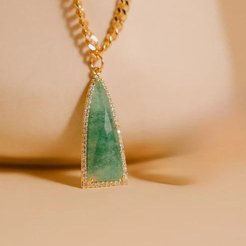 Aventurine Necklace Gold Plated