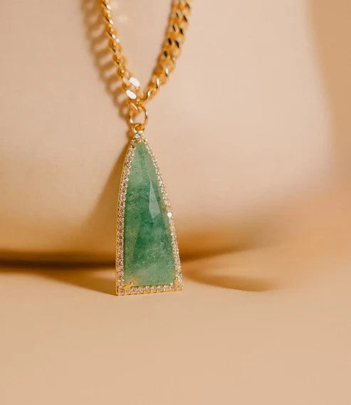 Aventurine Necklace Gold Plated