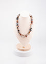 Chunky Faceted Agate Necklace for Women – Natural Multicolor Gemstone Beads – Handmade Statement Earth Tone Crystal Jewelry, Boho Healing Stone Choker