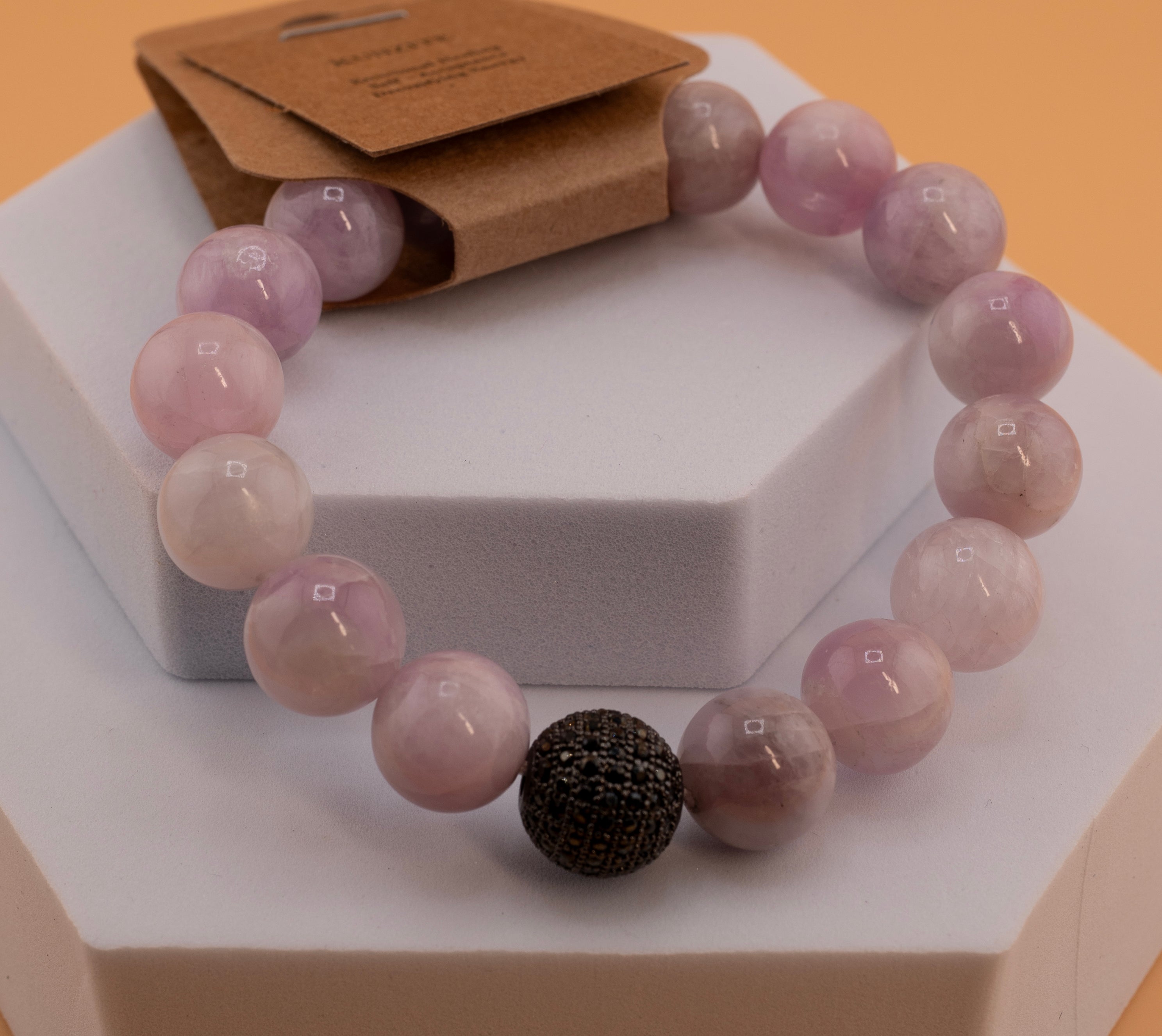 Pink Fluorite Crystal Beaded Bracelet – Handmade Healing Jewelry with Silver Accents for Love & Calm