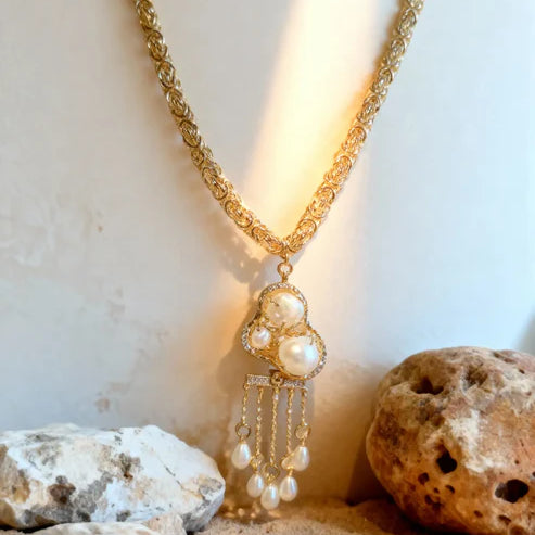 Gold - Plated Baroque Pearls Necklace