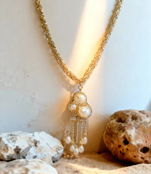 Gold - Plated Baroque Pearls Necklace