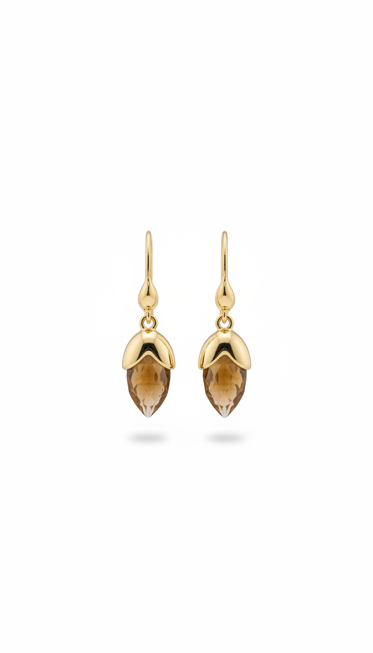 Gold - Plated Tiger Eye Earrings
