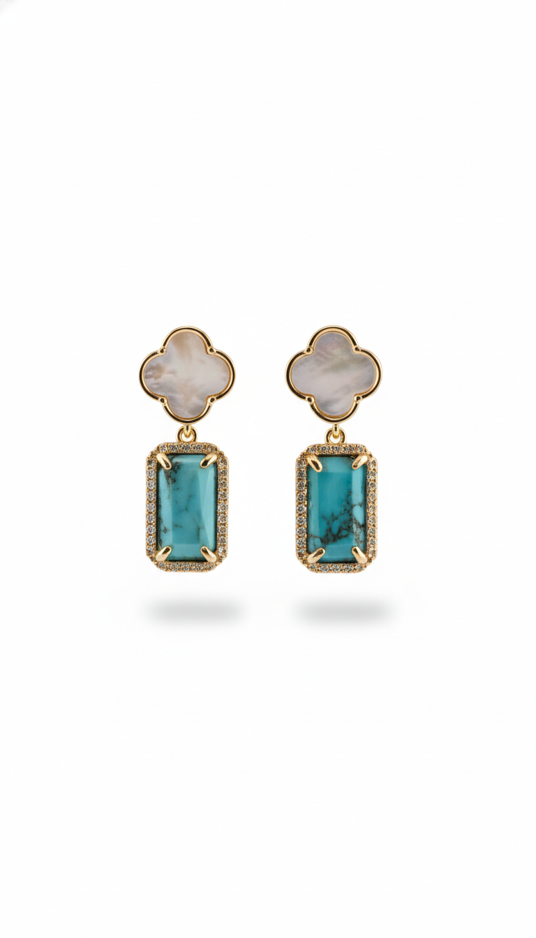 Gold- Plated Turquoise Earrings
