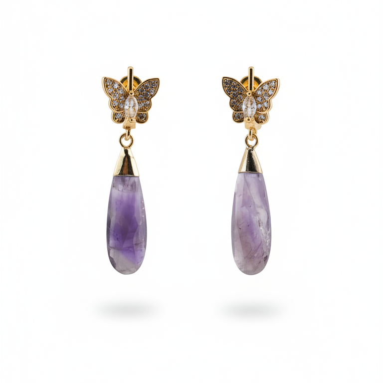 Butterfly Amethyst Earrings