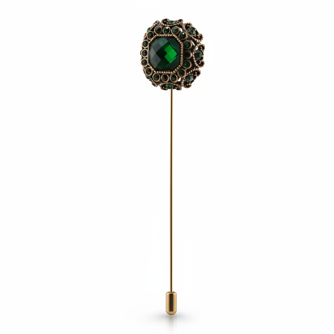 Tie Pin Green Quartz