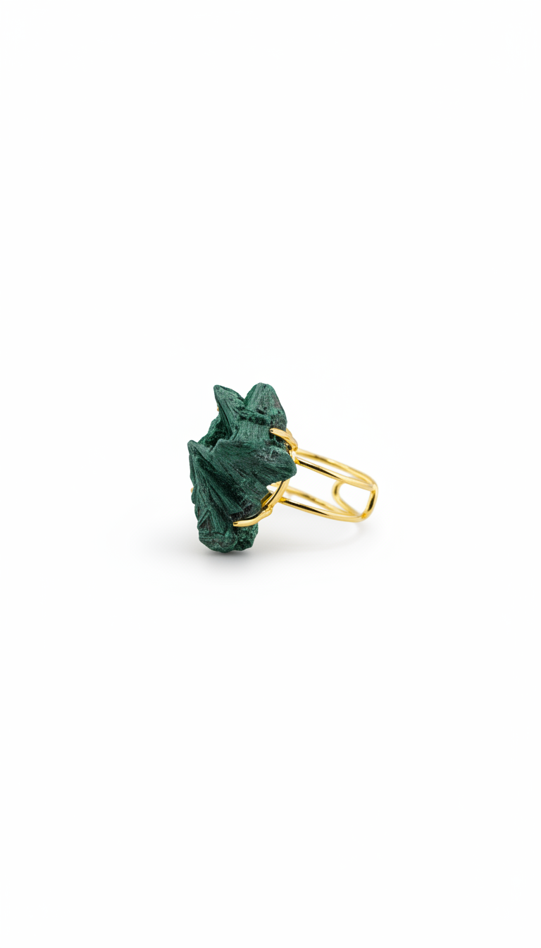 Gold - Plated Malachite Ring