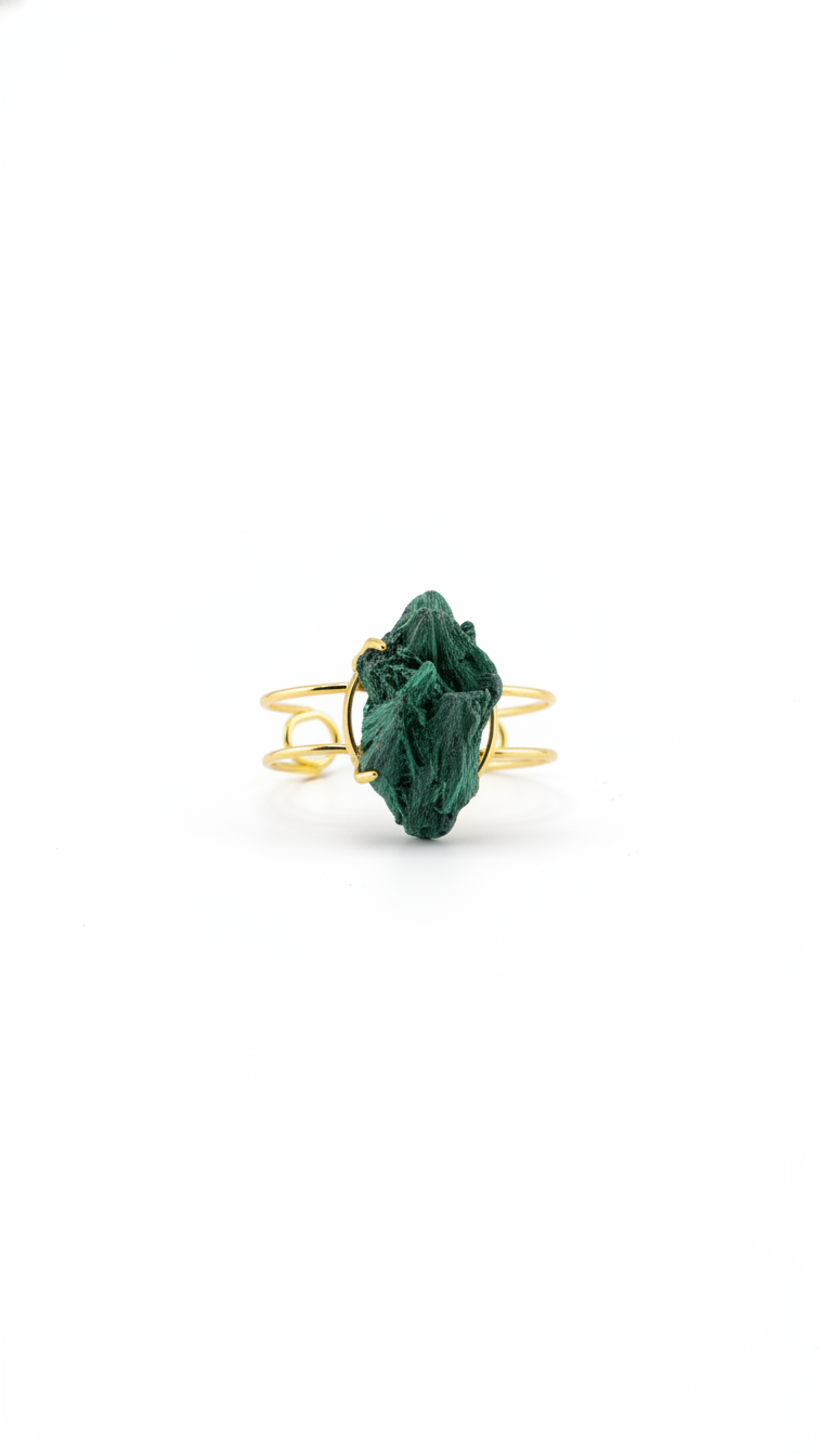 Gold - Plated Malachite Ring