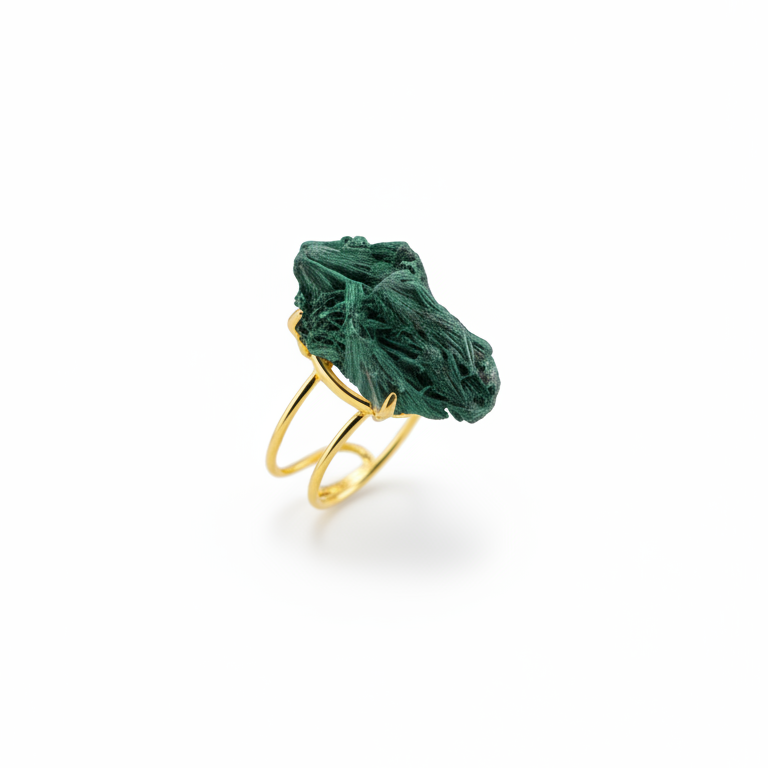 Gold - Plated Malachite Ring