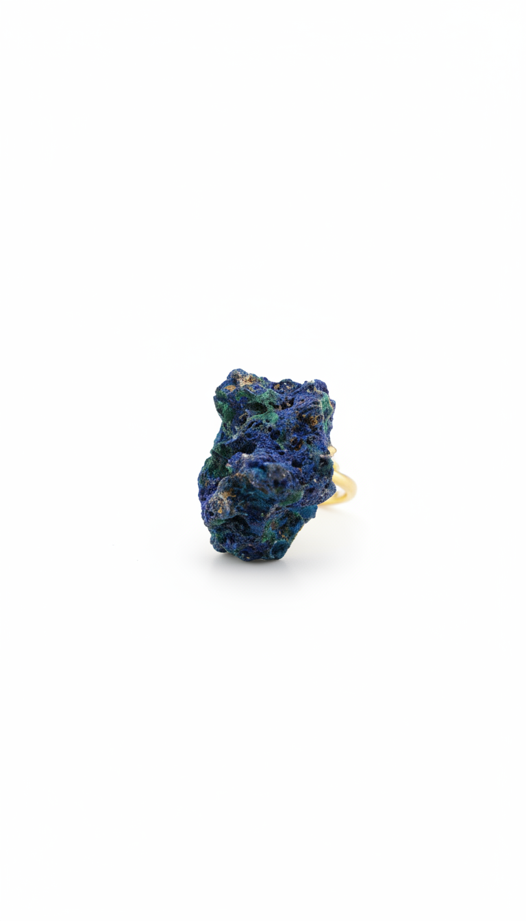 Gold - Plated Azurite Malachite Ring